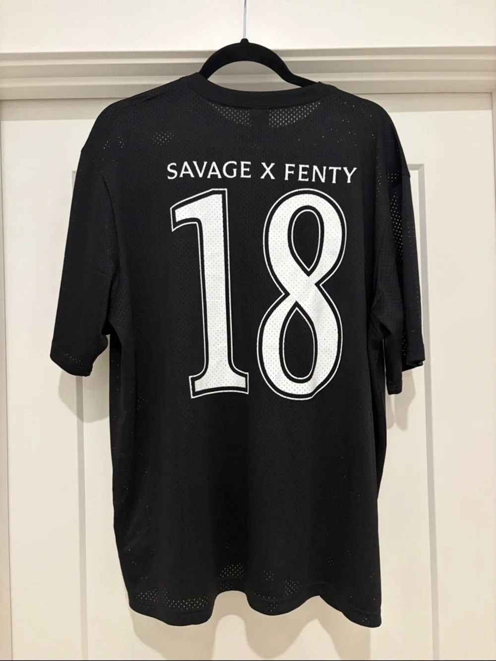 NWT [Savage X Fenty] Mesh City Baller Black Short-Sleeve #18 Jersey Men’s M - Picture 10 of 11